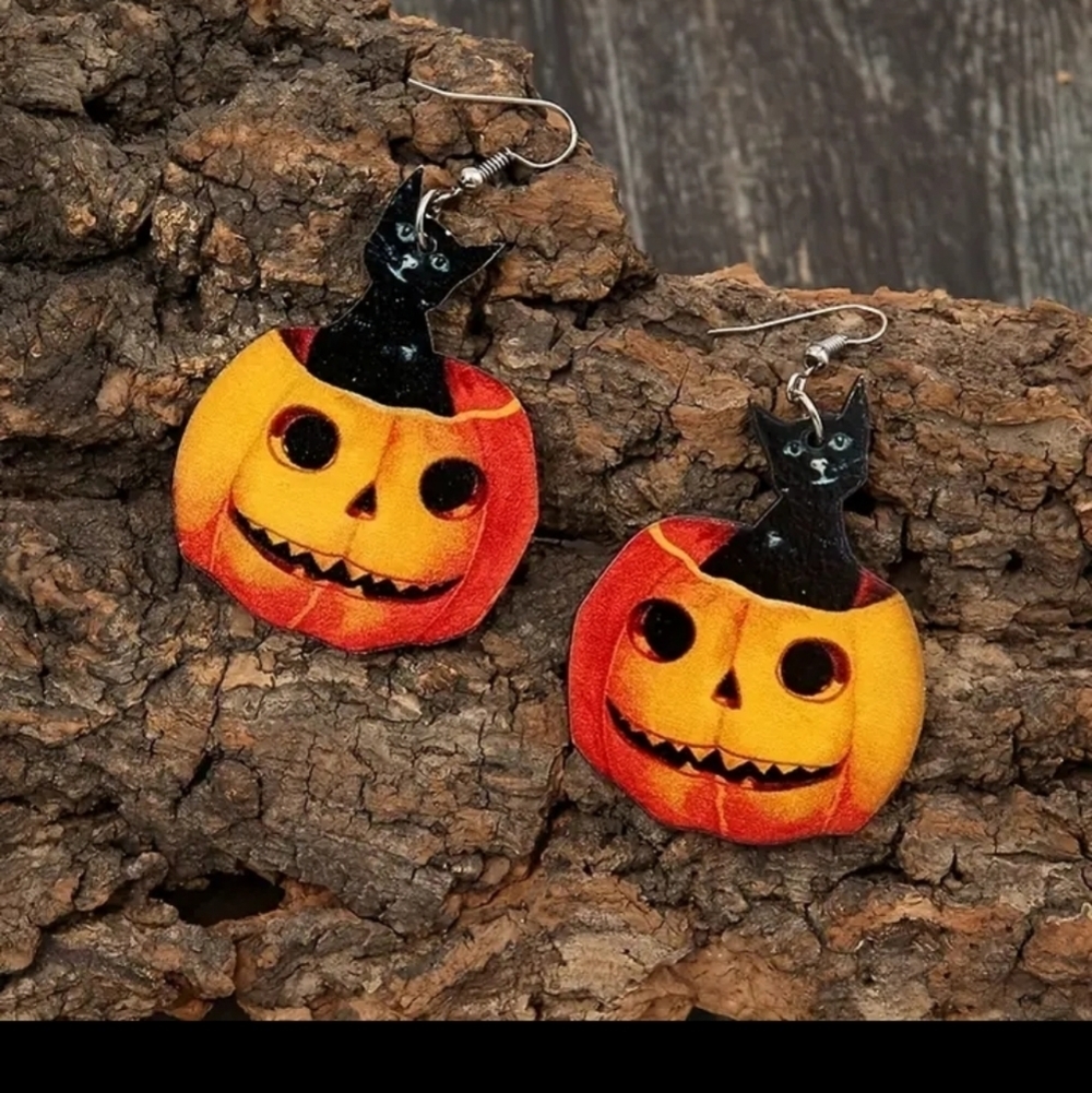 Halloween Pumpkin Fashion Jewelry Earrings! Fun, cute, spooky and adorab… - Picture 5 of 7